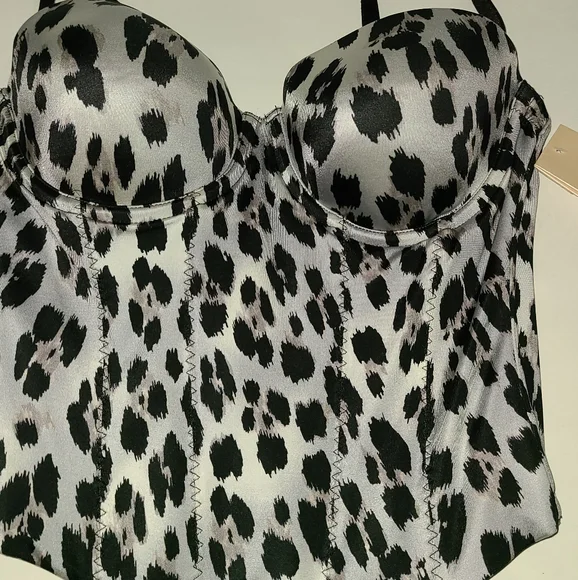 NWT 36D Victoria Secret Gray Leopard Bustier - Picture 6 of 12